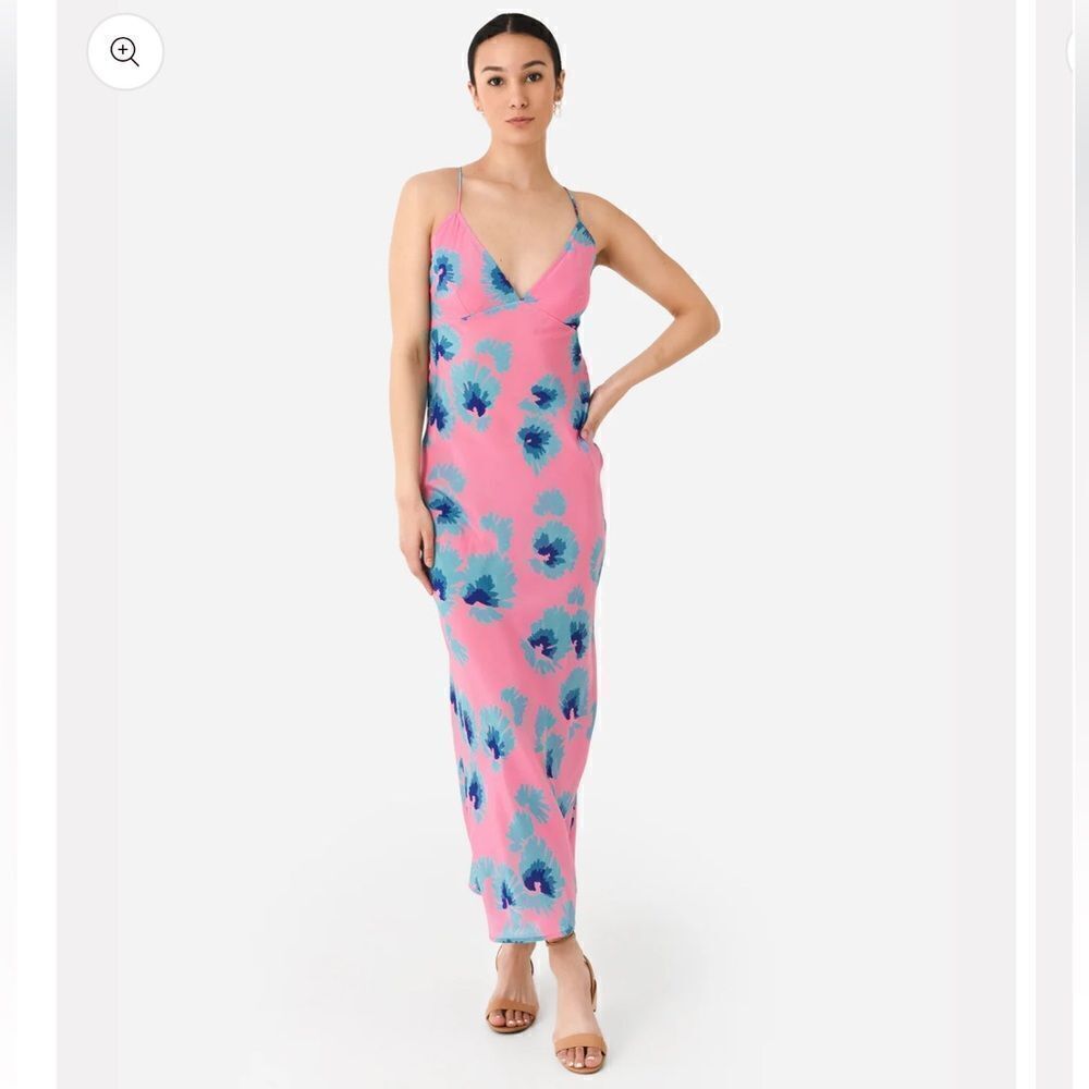 NEW Banjanan Aurora Maxi Slip Dress Pink Blue Floral Silk Size XS - Picture 11 of 11
